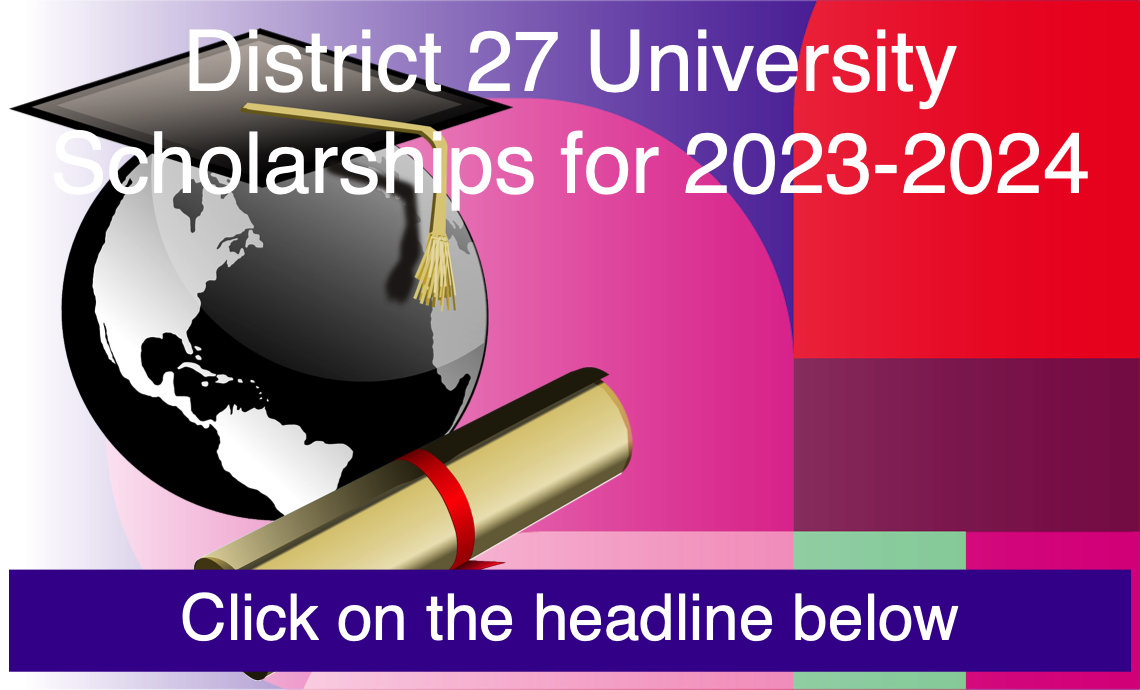 2023-24 District 27 University Scholarships